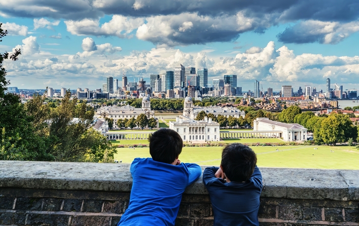 Blick auf die Stadt von Greenwich of London mit Mango Tours