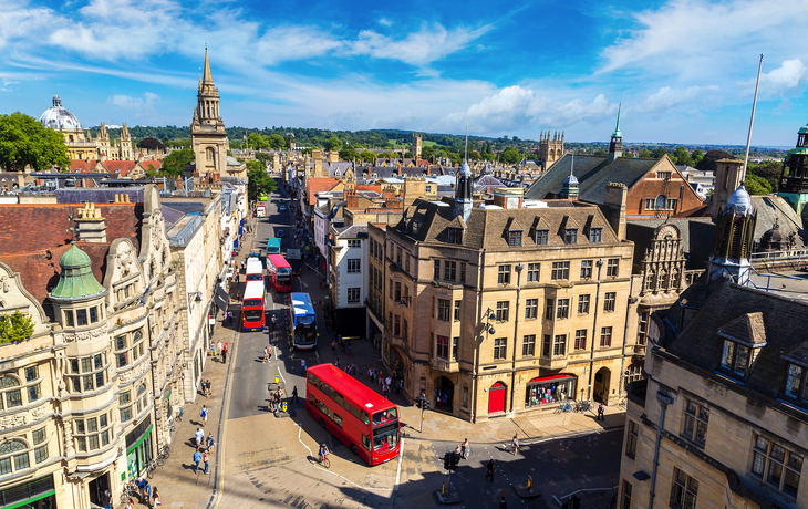 Panoramic aerial view of Oxford